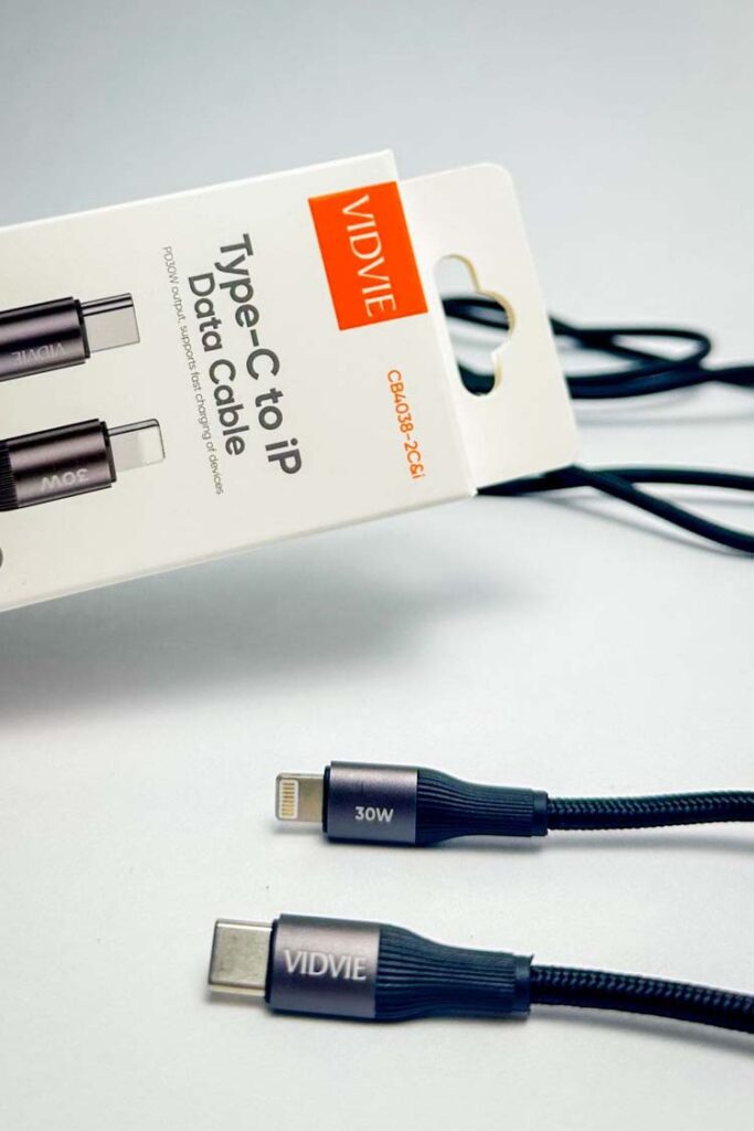Cable VIDVIE Tipo-C a Lightning 30W